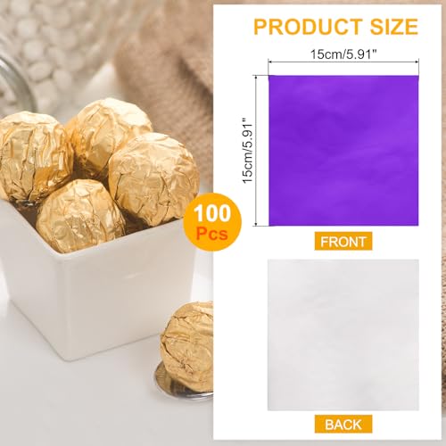 100 piezas de papel de aluminio para chocolates