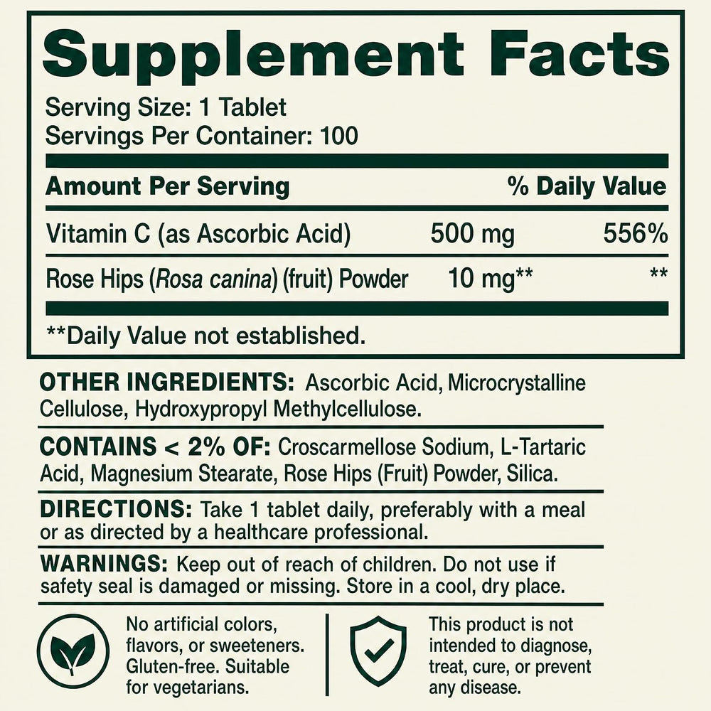 100 tabletas de Vitamina C