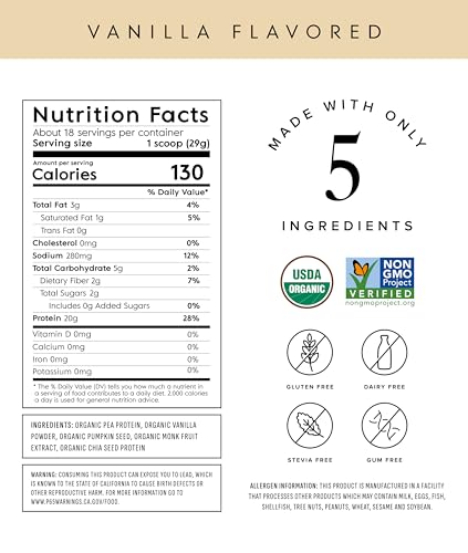 18 porciones de proteína vegetal