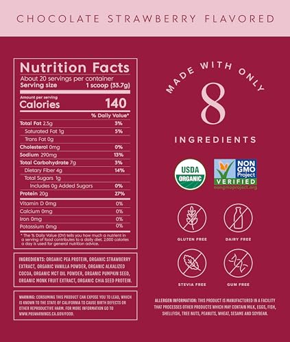 20g de proteína vegetal orgánica por porción