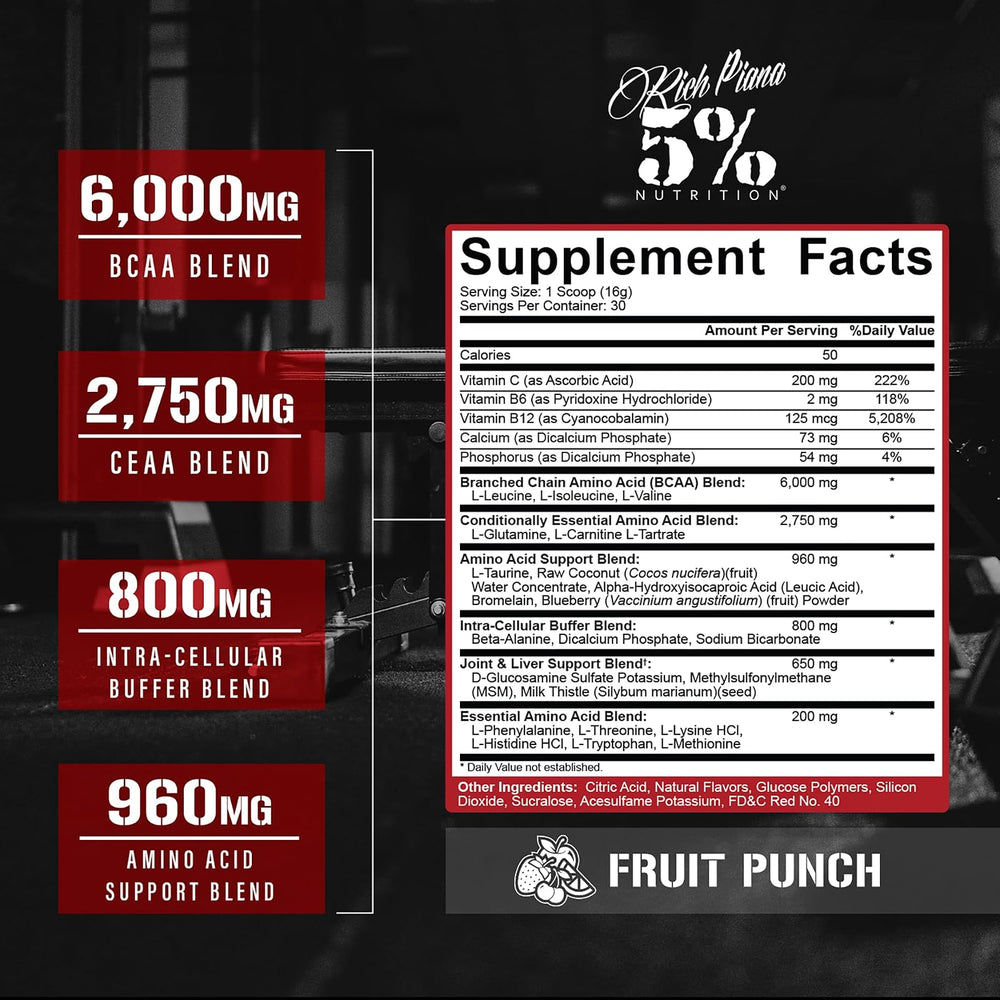 30 porciones de BCAA 5% Nutrition