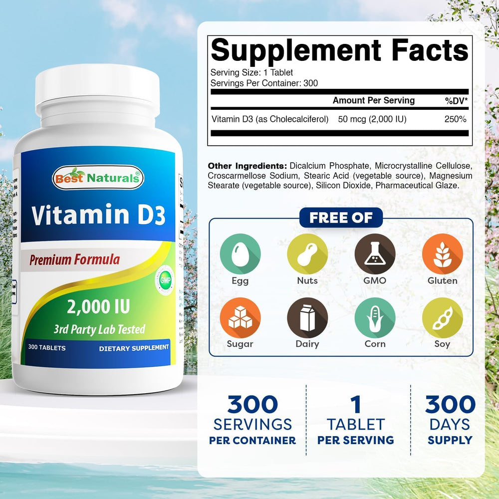 300 tabletas de Vitamina D3