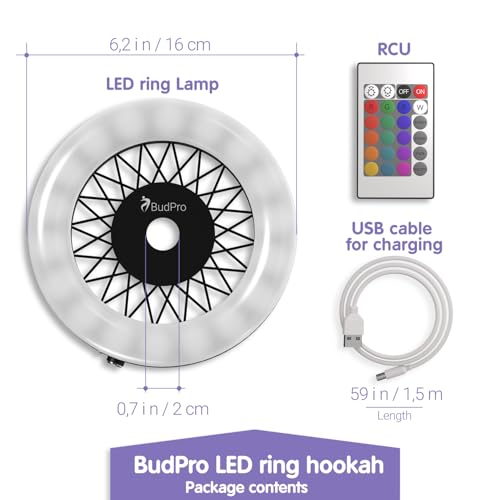 accesorio iluminador para hookah con control remoto