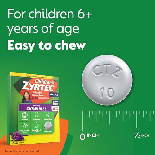 Alivio de alergias en tabletas masticables