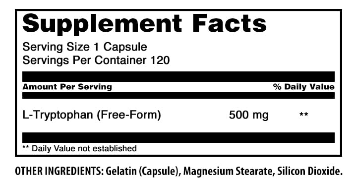 Aminoácidos L-Triptófano 500 mg