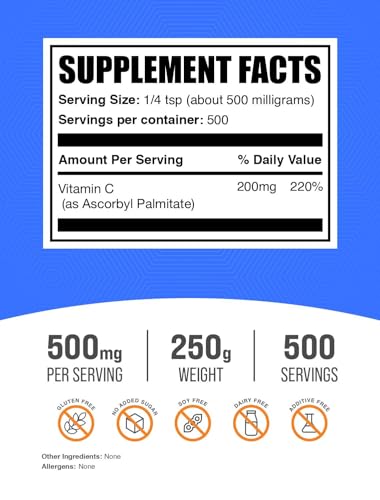 Ascorbato de Palmitato 250 g BulkSupplements.com