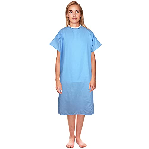 bata de hospital unisex azul