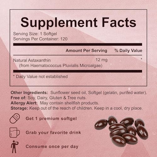 Beneficios de astaxantina en cápsulas