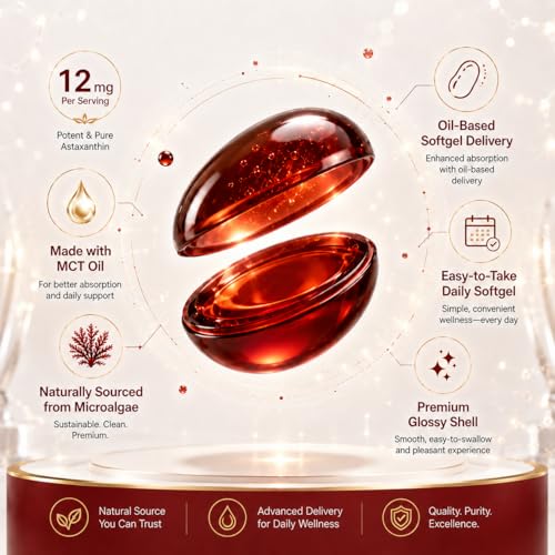 Beneficios de astaxantina en softgels