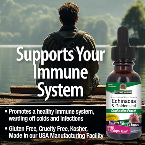 Beneficios de Echinacea y Goldenseal en frasco de 1 onza