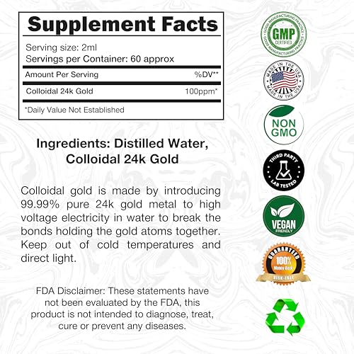 beneficios del oro coloidal 100ppm