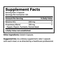 Betaína HCL para equilibrio estomacal
