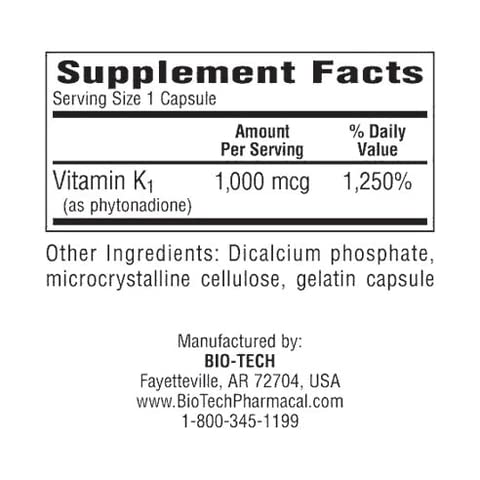 Bio-Tech K1-1000 100 cápsulas