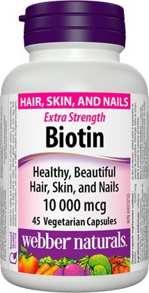 Biotina Webber Naturals para cabello fuerte
