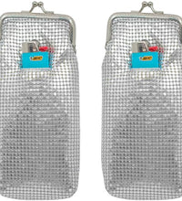 bolsos de malla metálica suave plateados
