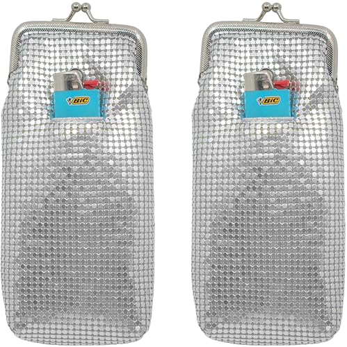 bolsos de malla metálica suave plateados