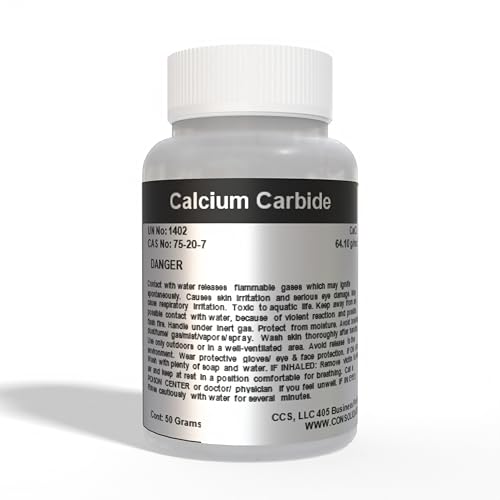 botella de 50g de carburo de calcio puro