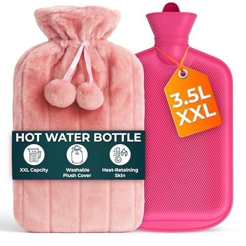 Botella de agua caliente rosa