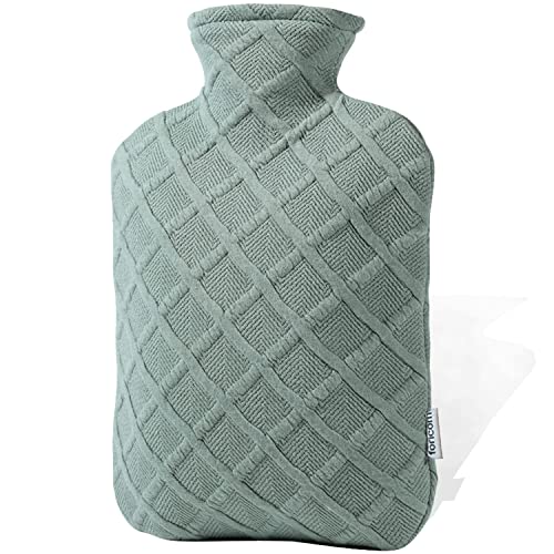 Botella de agua caliente verde