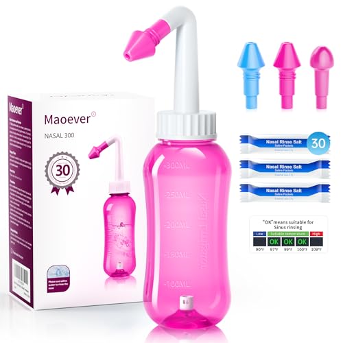 botella de lavado nasal rosa