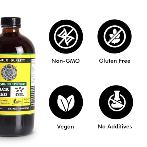 botella de vidrio aceite de comino negro