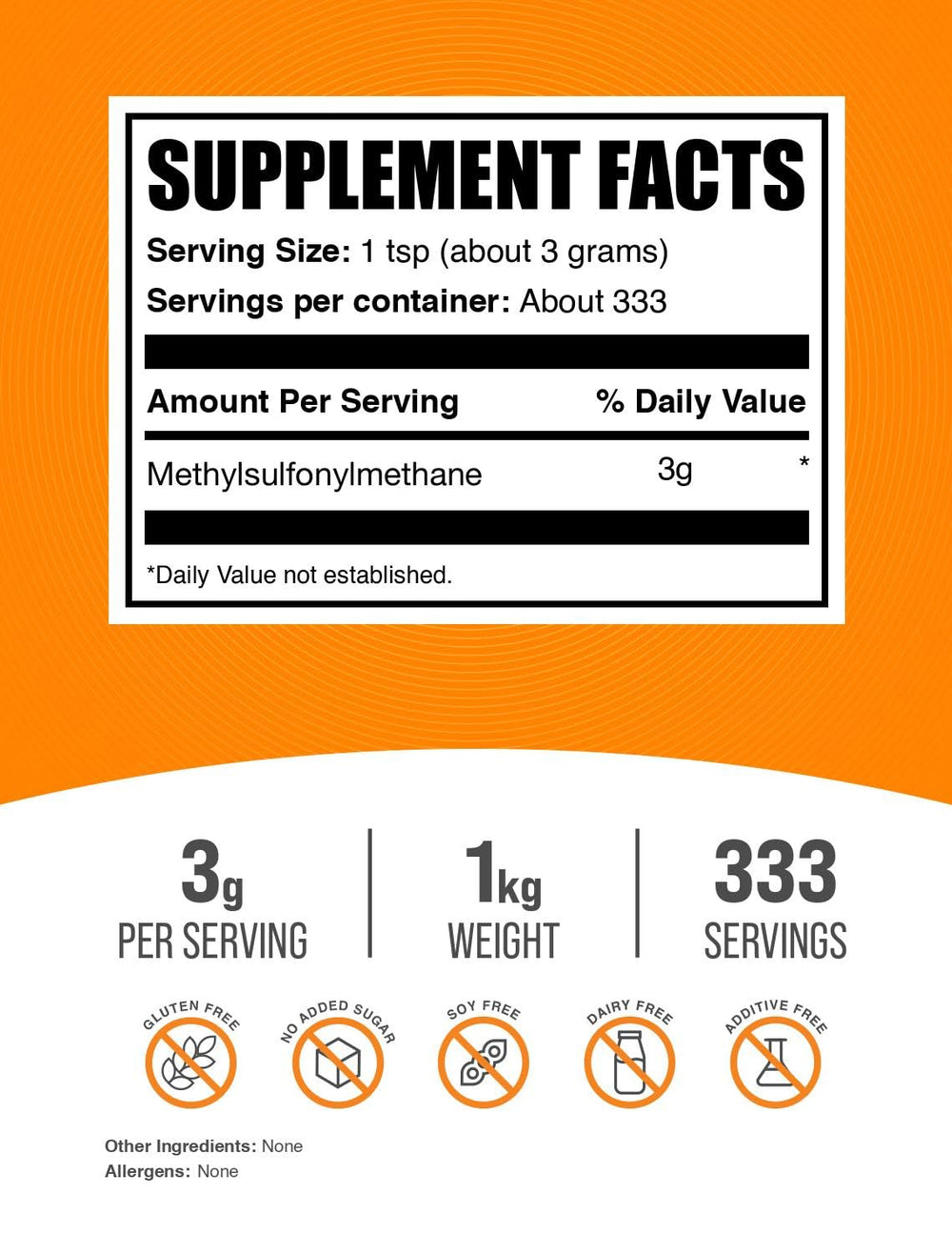 BulkSupplements.com 1 kg de MSM
