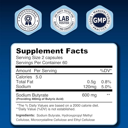 Butirato de sodio 300mg beneficios