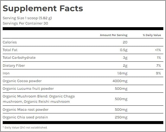 Cacao orgánico con chaga y reishi