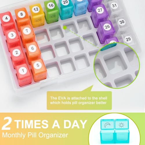 caja de pastillas con 32 compartimentos