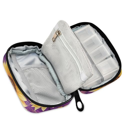 caja portátil para pastillas girasol