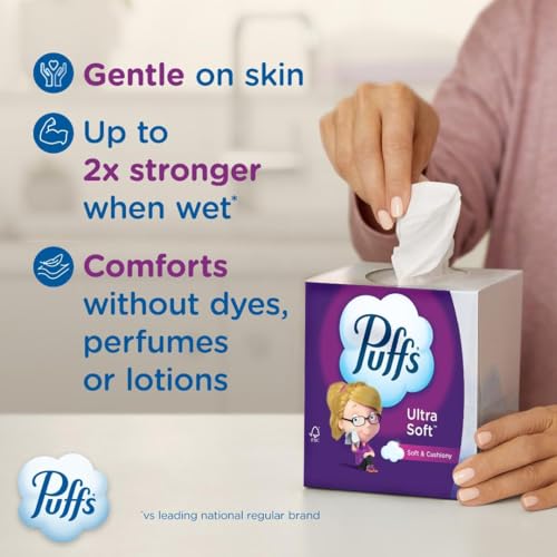 caja rectangular de pañuelos Puffs