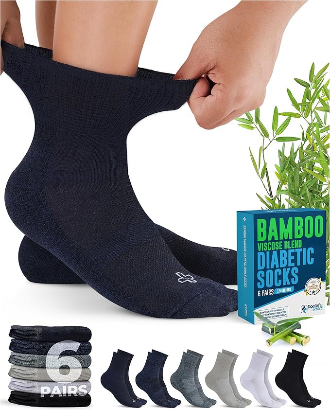 calcetas diabéticas de bambú cómodas