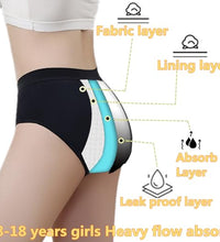 calzones menstruales a prueba de fugas para niñas