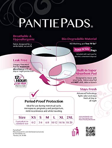 calzones menstruales desechables con diseño discreto