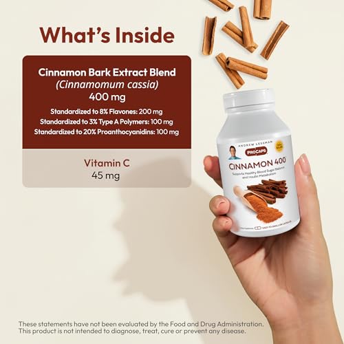 Cápsulas de 400 mg de Canela