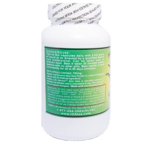 Cápsulas de 700mg de aloe