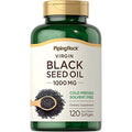 Cápsulas de Aceite de Semilla Negra Piping Rock | 1000mg | 120 Píldoras | Suplemento Prensado en Frío | Nigella Sativa | Sin Solventes, No OGM, Sin - imagen 1