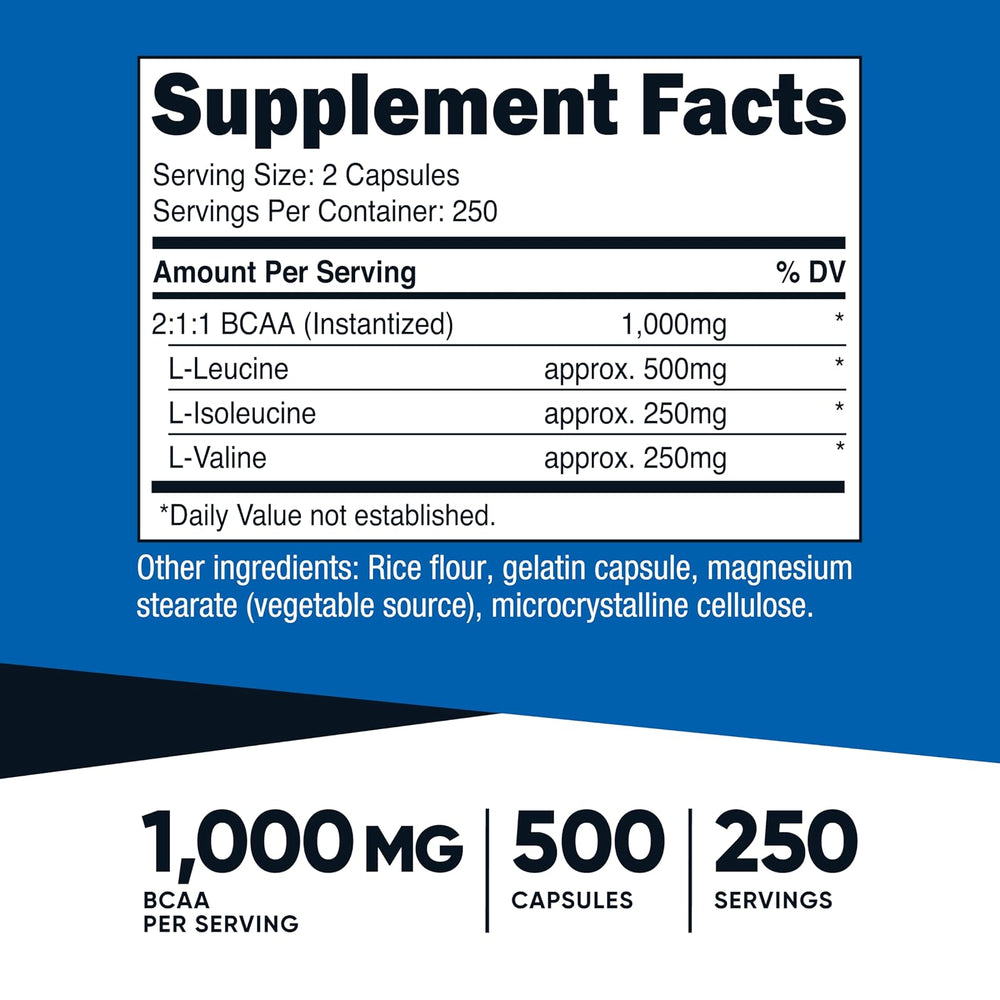 Cápsulas de BCAA Nutricost