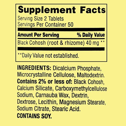 Cápsulas de cohosh negro de calidad