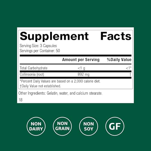 cápsulas de Collinsonia Root para digestión