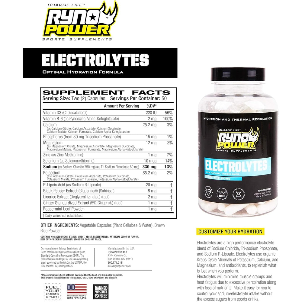 cápsulas de electrolitos Ryno Power