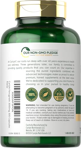 Cápsulas de fenogreco libre de gluten