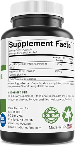 Cápsulas de menta para intestino saludable