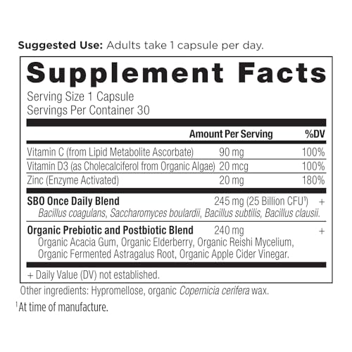 cápsulas de probióticos con vitamina C
