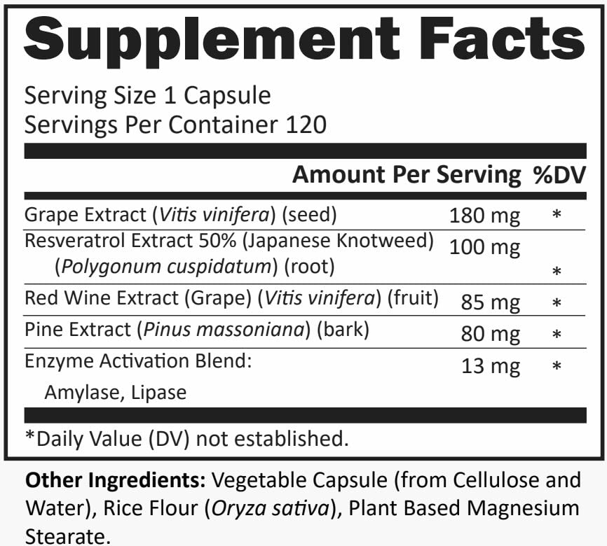 cápsulas de resveratrol para la salud
