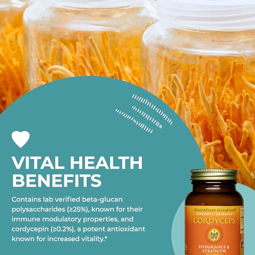 cápsulas de salud natural con cordyceps