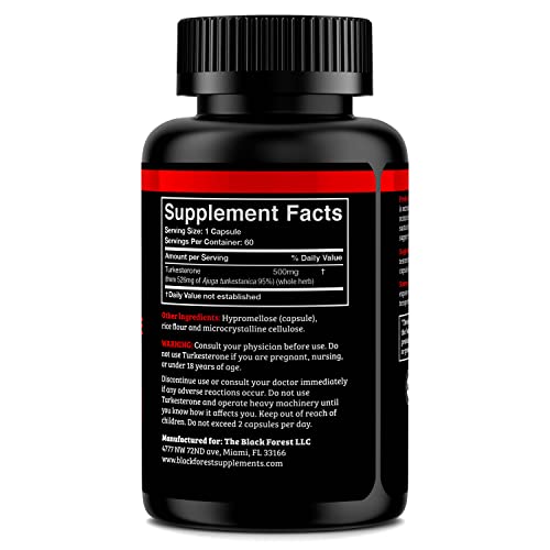 Cápsulas de turkesterona Black Forest 500mg