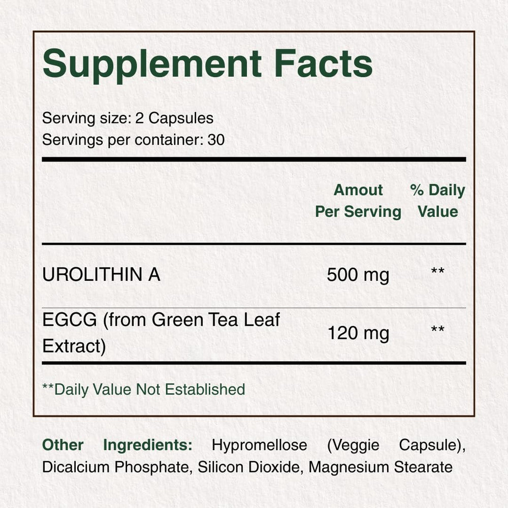 Cápsulas de Urolithin A 500 mg