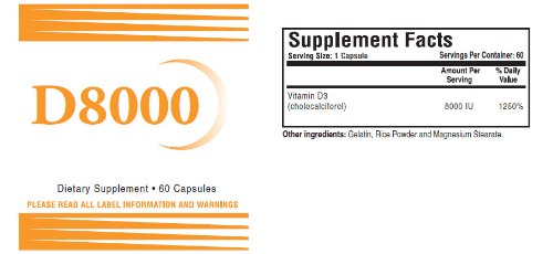 cápsulas de vitamina D3 8000 IU