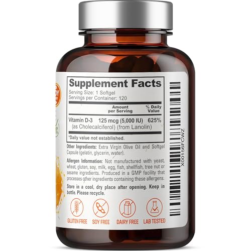 cápsulas de vitamina D3 con aceite de oliva